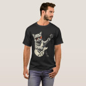Rock Cat Gitaar spelen - Grappige gitarist Cat T-shirt (Voorkant volledig)