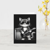 Rock Cat Gitaar spelen Kaart (Gele Bloem)