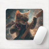 Rock Cat Gitaar spelen Muismat (Met muis)