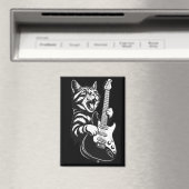 Rock Cat Playing Electric Guitar | Cool Music Love Magneet (Insitu (Vaatwasser))