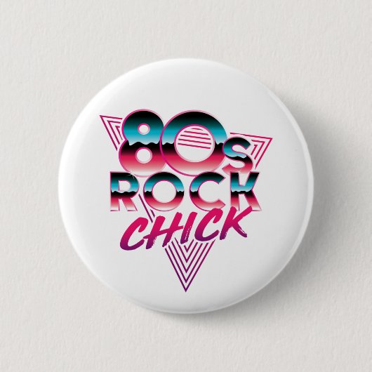 Rock Chick 1980s Music Lover Ronde Button 5,7 Cm (Voorkant)