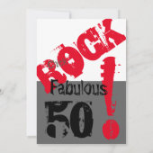 Rock Chick 50 & Fabulous Red Black 50e verjaardag Kaart (Achterkant)