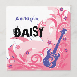 Rock Chick guitar party bedankt je briefkaart