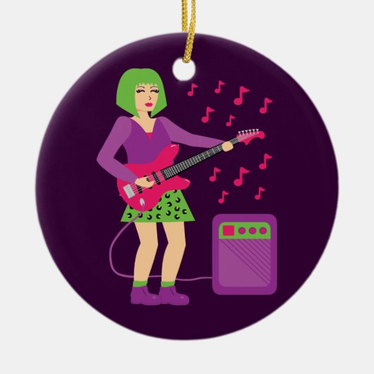 Rock Chick Keramisch Ornament (Voorkant)