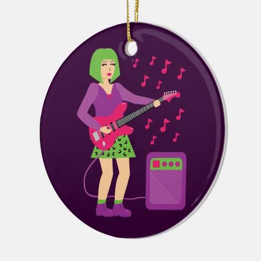 Rock Chick Keramisch Ornament (Links)