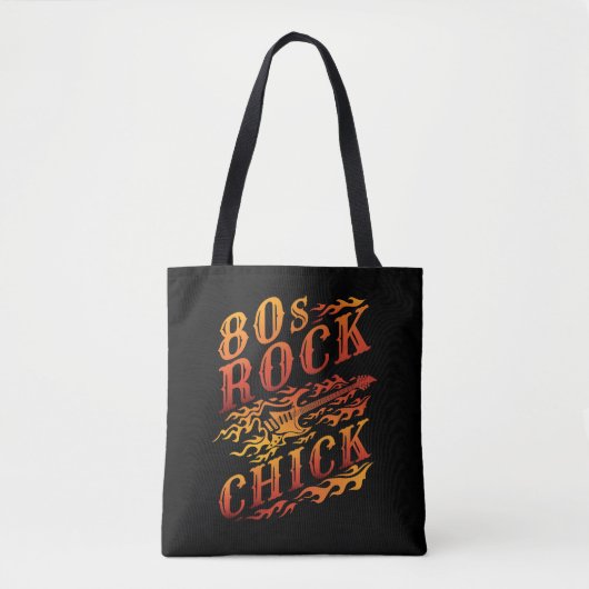 Rock Chick Music Lover Women van 80 s Tote Bag (Voorkant)