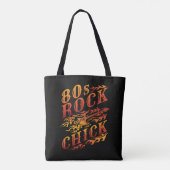 Rock Chick Music Lover Women van 80 s Tote Bag (Achterkant)