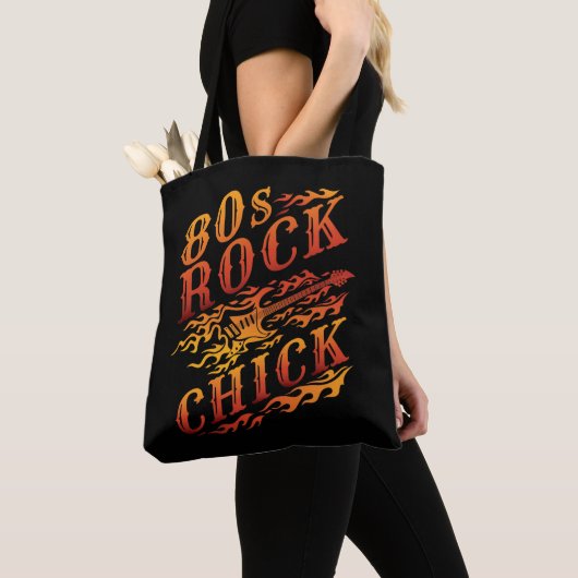 Rock Chick Music Lover Women van 80 s Tote Bag (Dichtbij)