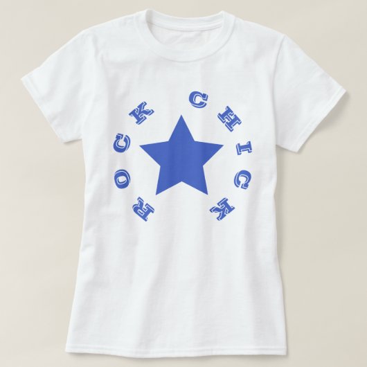 ROCK CHICK | Navy Blue Star T-shirt voor dames (Design voorkant)