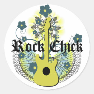 Rock Chick Ronde Sticker