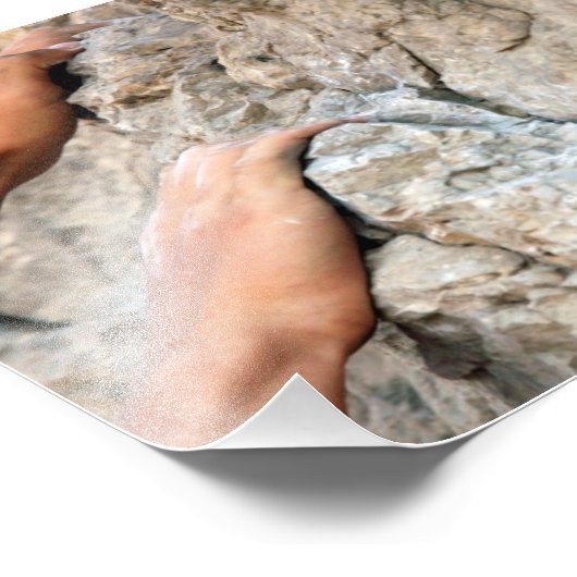 Rock cliber Hands Closeup Foto Afdruk (Hoek)
