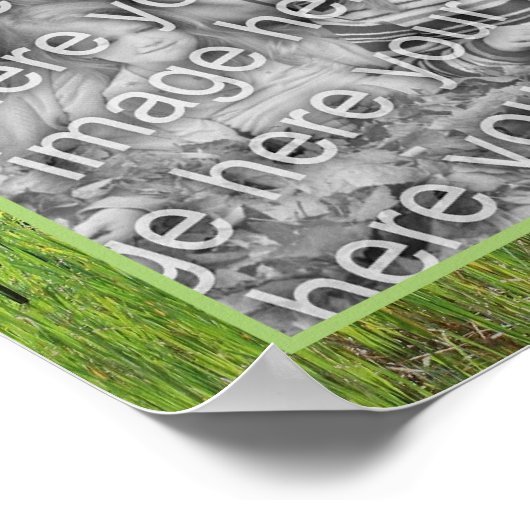 Rock Cliff Cattails Pond Natuur Uw foto toevoegen Poster (Hoek)