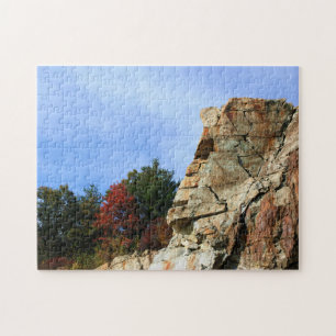 Rock Cliff Herfst Foliage Natuur Legpuzzel