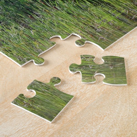 Rock Cliff Wall Cattails Pond Natuur Legpuzzel (Zijkant)