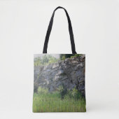 Rock Cliff Wall Cattails Pond Natuur Tote Bag (Voorkant)