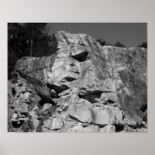 Rock Cliff Wall Natuur Black White Print (Voorkant)
