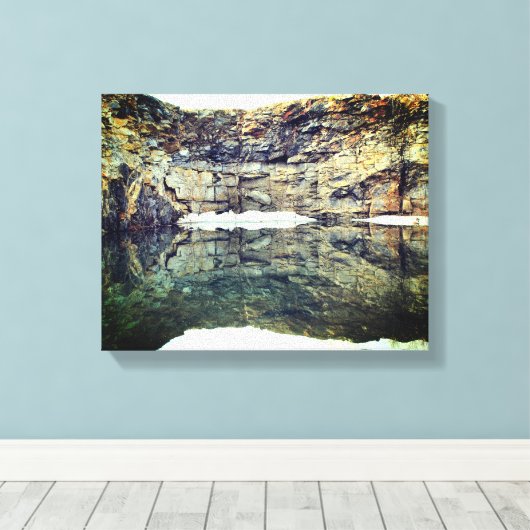 Rock Cliff Wall reflectie in Natuur 3 Canvas Afdruk (Insitu (Houten vloer))
