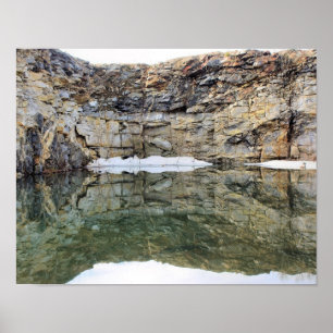 Rock Cliff Wall reflectie in Natuur 3 Poster