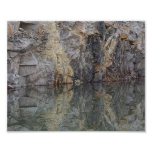 Rock Cliff Wall Reflecties in Vijver 2 Natuur 8x10 Foto Afdruk