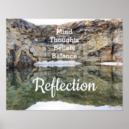 Rock Cliff Wall Reflection Inspirerend Poster