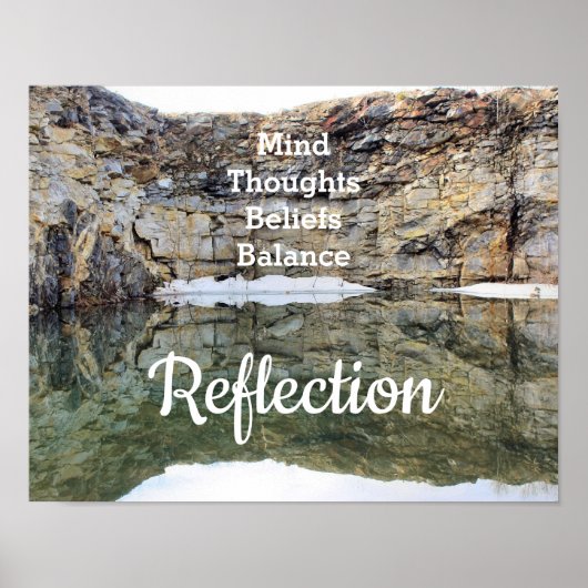 Rock Cliff Wall Reflection Inspirerend Poster (Voorkant)