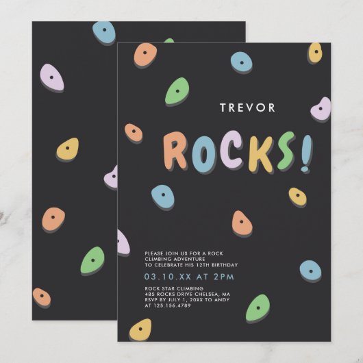 Rock Climate Birthday Kaart (Voorkant / Achterkant)