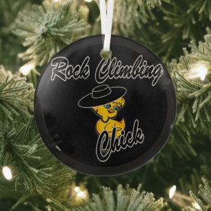 Rock Climate Chick #4 Glas Ornament