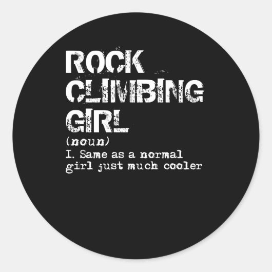 Rock climate Girl Definition Funny Ronde Sticker (Voorkant)