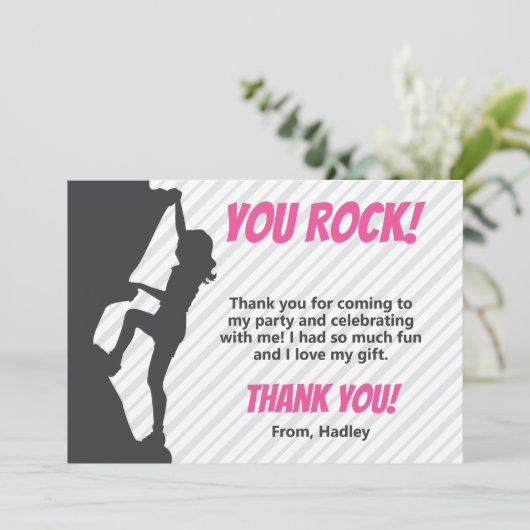 Rock Climate Party Bedankkaart (Staand voorkant)