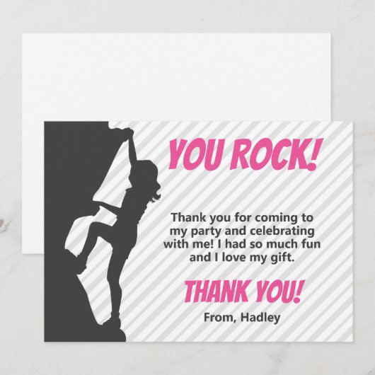 Rock Climate Party Bedankkaart (Voorkant / Achterkant)
