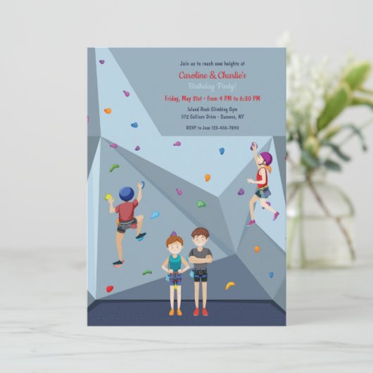 Rock Climate Party Invitation Kaart (Staand voorkant)