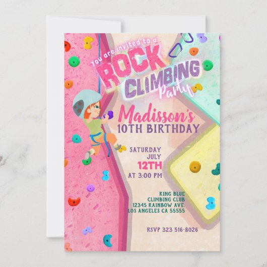 Rock Climate Party Invitation Kaart (Voorkant)