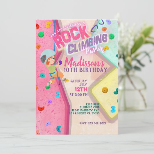 Rock Climate Party Invitation Kaart (Staand voorkant)