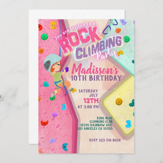 Rock Climate Party Invitation Kaart (Voorkant / Achterkant)