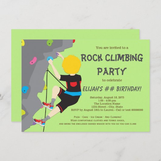 Rock climate party kaart (Voorkant / Achterkant)