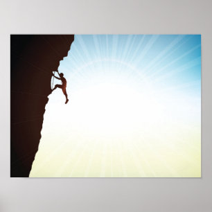 Rock Climate Silhouette Sun Flare Poster