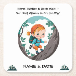 Rock Climber Adventure Theme Girl Baby Kartonnen Onderzetters
