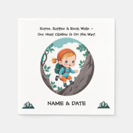 Rock Climber Adventure Theme Girl Baby Napkin Servet