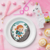 Rock Climber Adventure Theme Girl Baby Papieren Bordje (Feest)