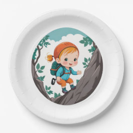 Rock Climber Adventure Theme Girl Baby Papieren Bordje