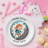 Rock Climber Adventure Theme Girl Baby Papieren Bordje (Feest)