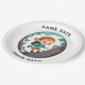 Rock Climber Adventure Theme Girl Baby Papieren Bordje (Gekanteld)