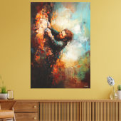 Rock Climber Art - Abstracte avontuurlijke sporten Canvas Afdruk (Insitu (Woonkamer))