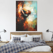 Rock Climber Art - Abstracte avontuurlijke sporten Canvas Afdruk (Insitu (Slaapkamer))