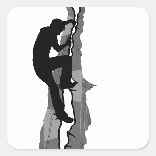 Rock Climber Bouldering Square Sticker (Voorkant)