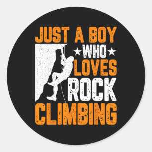 Rock Climber Boys - Grappig gewoon een jongen die Ronde Sticker