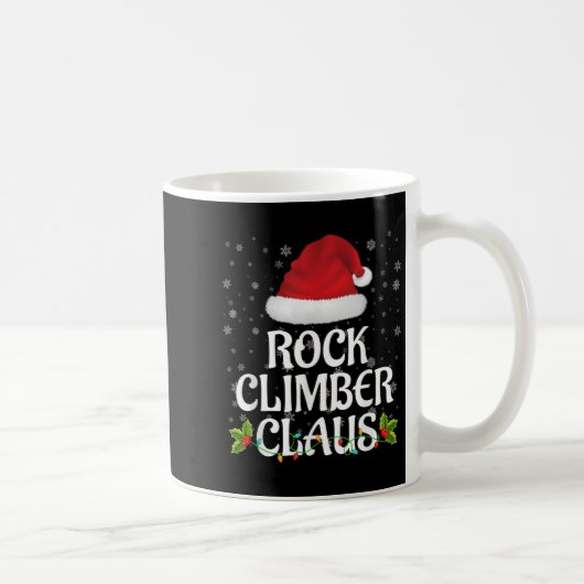 Rock Climber Claus Christmas Lights Pajama Family  Koffiemok (Rechts)