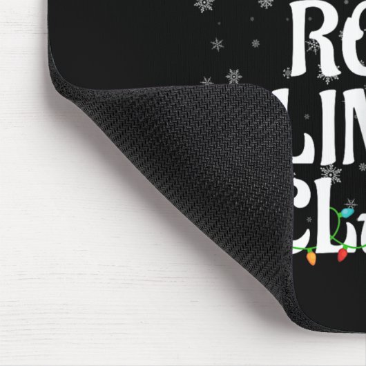 Rock Climber Claus Christmas Lights Pajama Family  Muismat (Hoek)