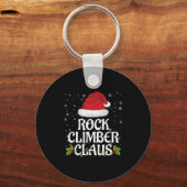Rock Climber Claus Christmas Lights Pajama Family  Sleutelhanger (Voorkant)
