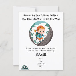 Rock Climber Girl Baby shower Uitnodiging